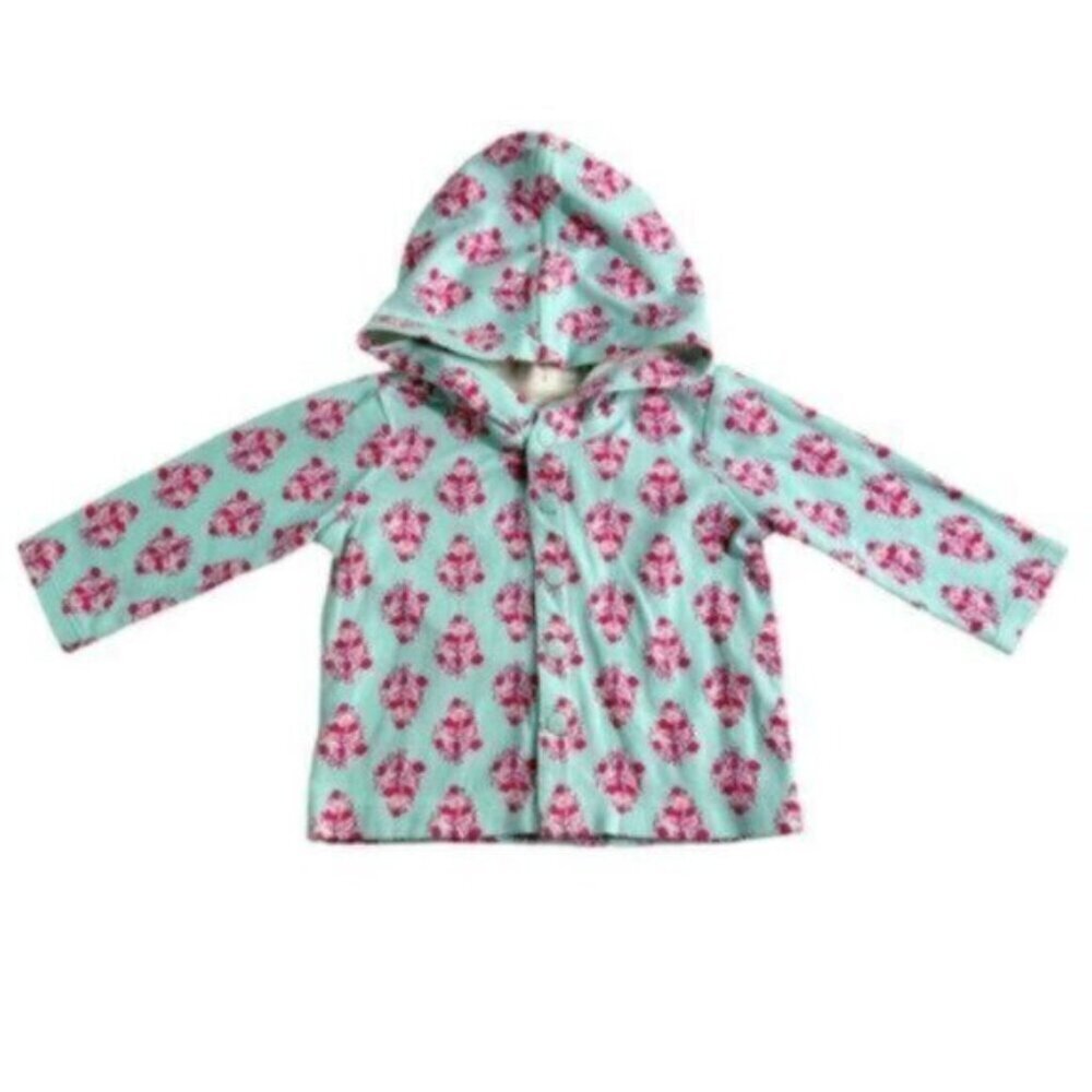 Tea Collection | Mint Green Floral Print Hooded Jacket Size 3-6 Months